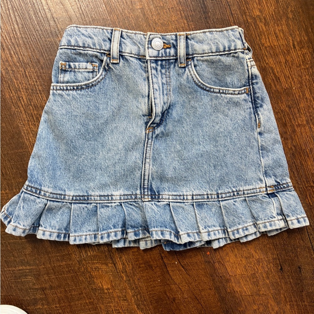 H&M Denim Ruffle Hem Skirt Girls 6-7